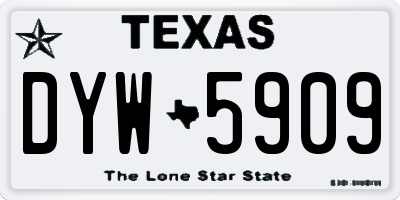 TX license plate DYW5909