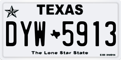 TX license plate DYW5913