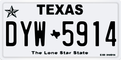 TX license plate DYW5914
