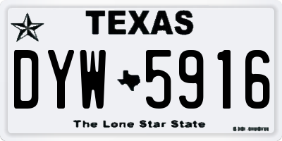 TX license plate DYW5916