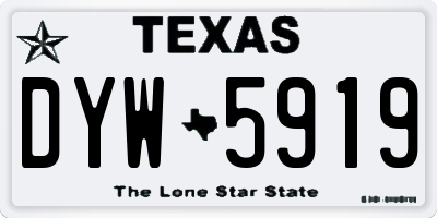 TX license plate DYW5919