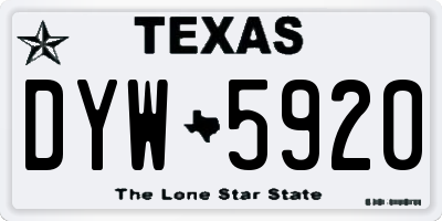 TX license plate DYW5920