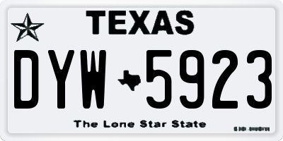 TX license plate DYW5923