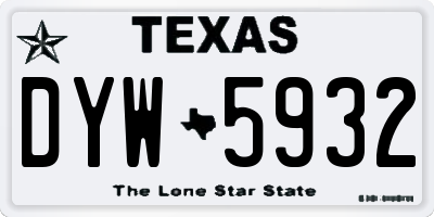 TX license plate DYW5932