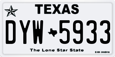 TX license plate DYW5933