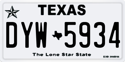 TX license plate DYW5934