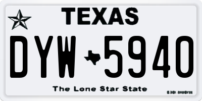 TX license plate DYW5940