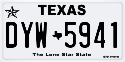 TX license plate DYW5941