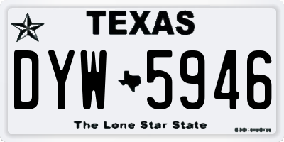 TX license plate DYW5946