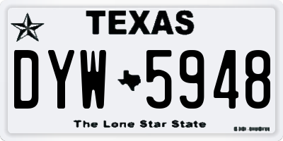 TX license plate DYW5948