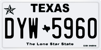 TX license plate DYW5960