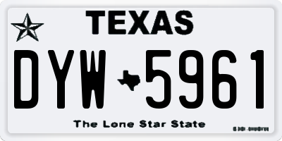TX license plate DYW5961