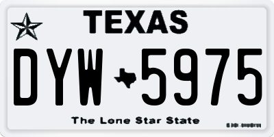 TX license plate DYW5975