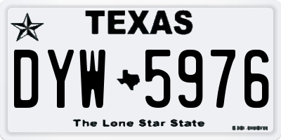 TX license plate DYW5976