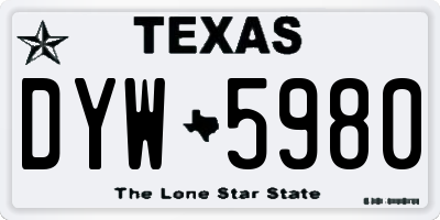 TX license plate DYW5980