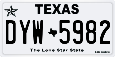 TX license plate DYW5982