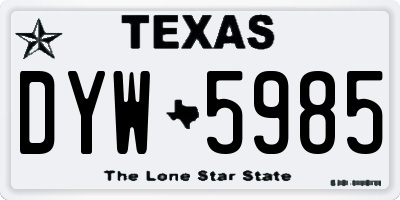TX license plate DYW5985