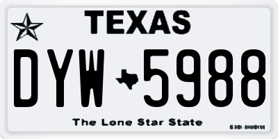 TX license plate DYW5988