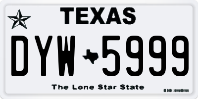 TX license plate DYW5999