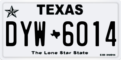 TX license plate DYW6014