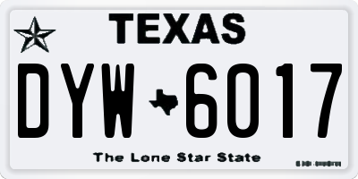 TX license plate DYW6017