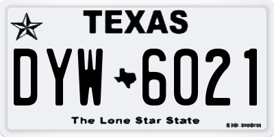 TX license plate DYW6021