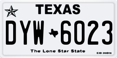 TX license plate DYW6023