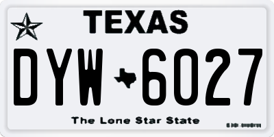TX license plate DYW6027