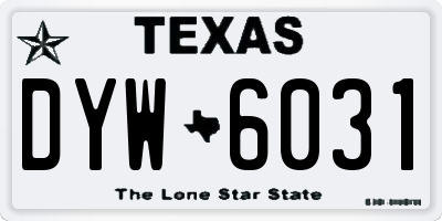 TX license plate DYW6031
