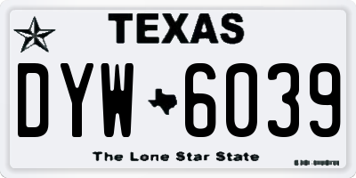 TX license plate DYW6039