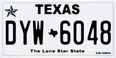 TX license plate DYW6048