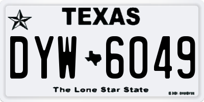 TX license plate DYW6049