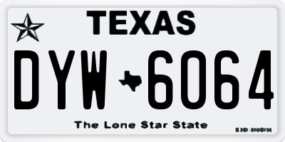 TX license plate DYW6064