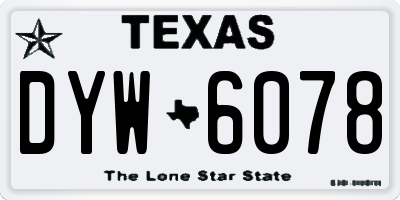 TX license plate DYW6078