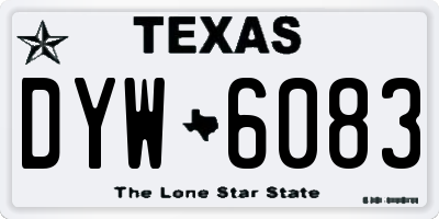 TX license plate DYW6083