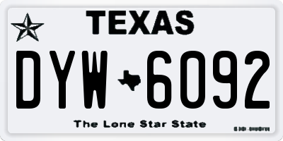 TX license plate DYW6092