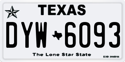 TX license plate DYW6093