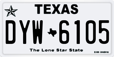 TX license plate DYW6105