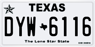 TX license plate DYW6116