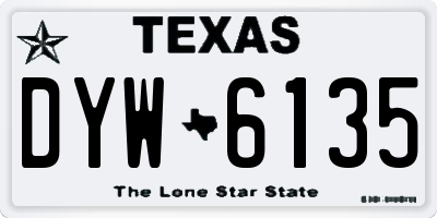 TX license plate DYW6135