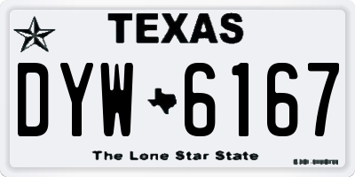 TX license plate DYW6167