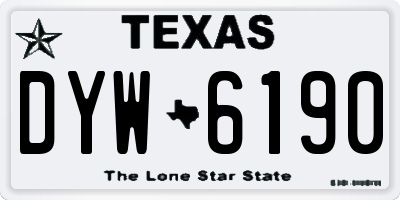 TX license plate DYW6190