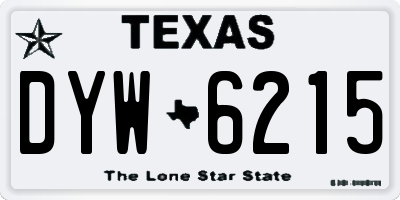 TX license plate DYW6215