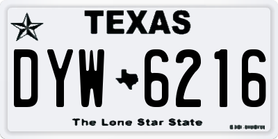 TX license plate DYW6216