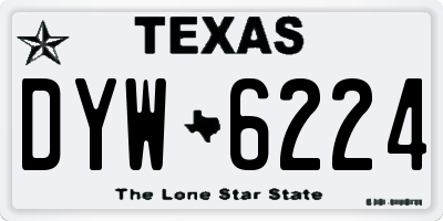 TX license plate DYW6224