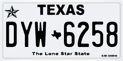 TX license plate DYW6258