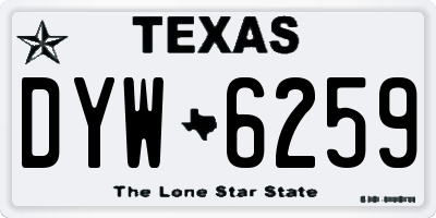 TX license plate DYW6259