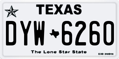 TX license plate DYW6260