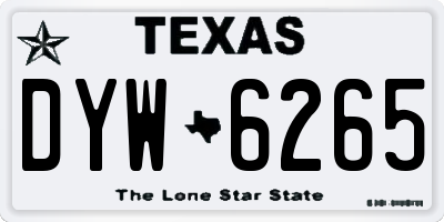 TX license plate DYW6265