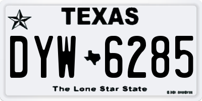 TX license plate DYW6285